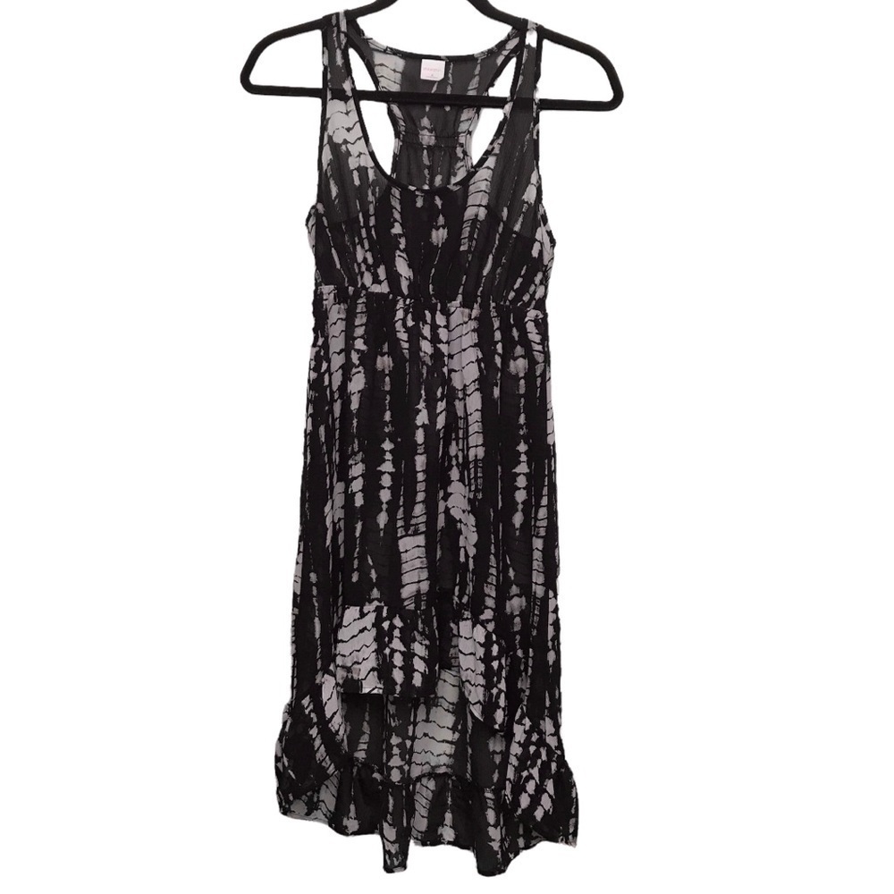 Xhilaration Black Multicolor Sheer Hi Low Dress Medium